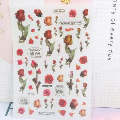 New 3D Self-Adhesive Lovely Red Lips Image Nails Stickers for Nails Sticker Decorations Manicure Valentine&