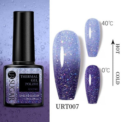 2022 NEW Purple Gel Nail Polish UV Color Changing Gel Nail Polish Stylish Three Layer Effect For Womens