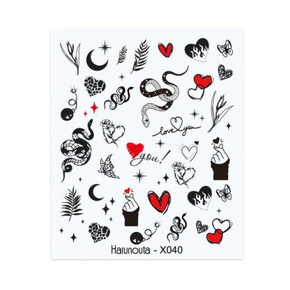 Water Nail Stickers Women Face Sketch Abstract Butterfly Image Sexy Girl Nail Art Decor Sliders Manicures For Nails Decoration Decal Self-Adhesive 3D Wave Design Decoration for Women Girls Tape Nail Art Stickers Decal Decoration