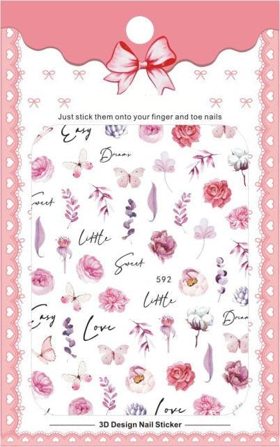 New 3D Self-Adhesive Lovely Red Lips Image Nails Stickers for Nails Sticker Decorations Manicure Valentine&