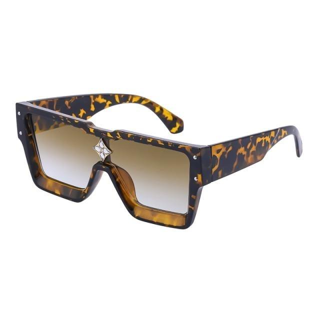 Oversized Square Shape Sunglasses For Women &amp; Men New  Luxury Design Sun Glasses For Female New Fashionable  Large Frame Silver Mirror Eyewear