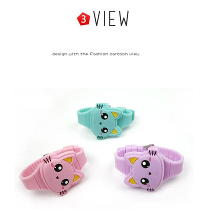 3D Kids Watches Cute Rabbit Cat LED Electronic Children Watch Boys and Girls Silicone Toy Wristwatches Girls Watch Digital Cute Shape LED Fashion Silicone Band Clamshell Design Wrist Watch