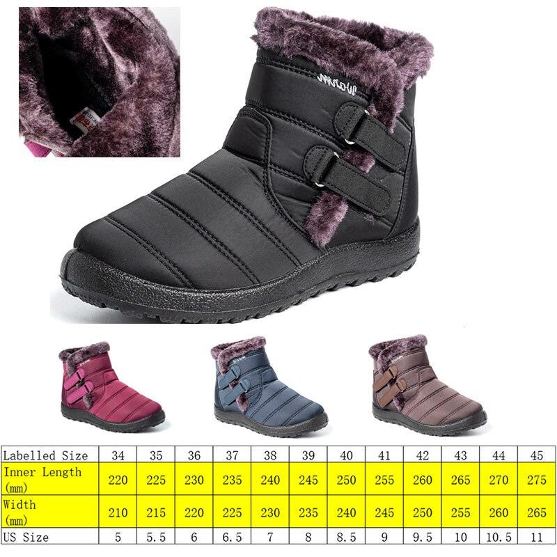 Womens Snow Boots Ankle Hook Look Fur Plush Inside Waterproof Down Winter Boots Shoes Winter Snow Boots Fur Lined Warm Ankle Boots Slip On Waterproof Outdoor Sport Booties