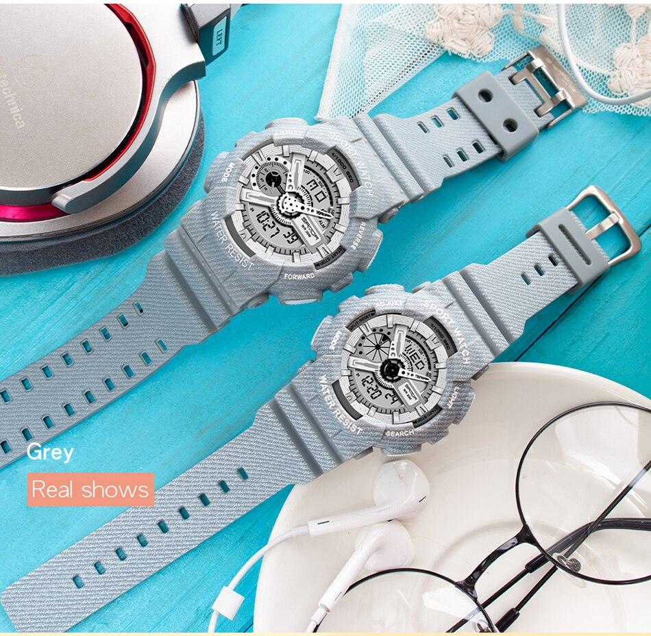 Couple Watch Fashion Strap Practical Waterproof Multifunctional Digital Wristwatch Dual Display Men&