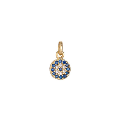 Products Dainty Tiny 18k Gold Fill / White Gold Coin Round Charm Pave CZ Cubic Zirconia pendant for Earring, Necklace, Bracelet Jewelry Making Supply C-160