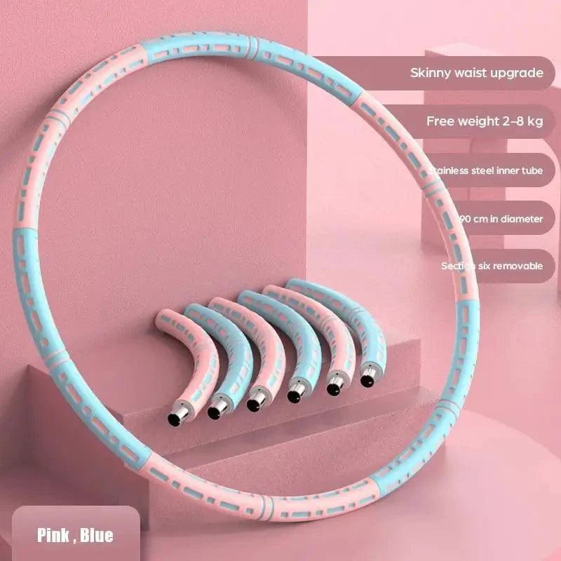 Professional Sports Fitness Hula Hoop Stainless Steel Elastic Thickened Foam Hula Hoop - Detachable Size Adjustable