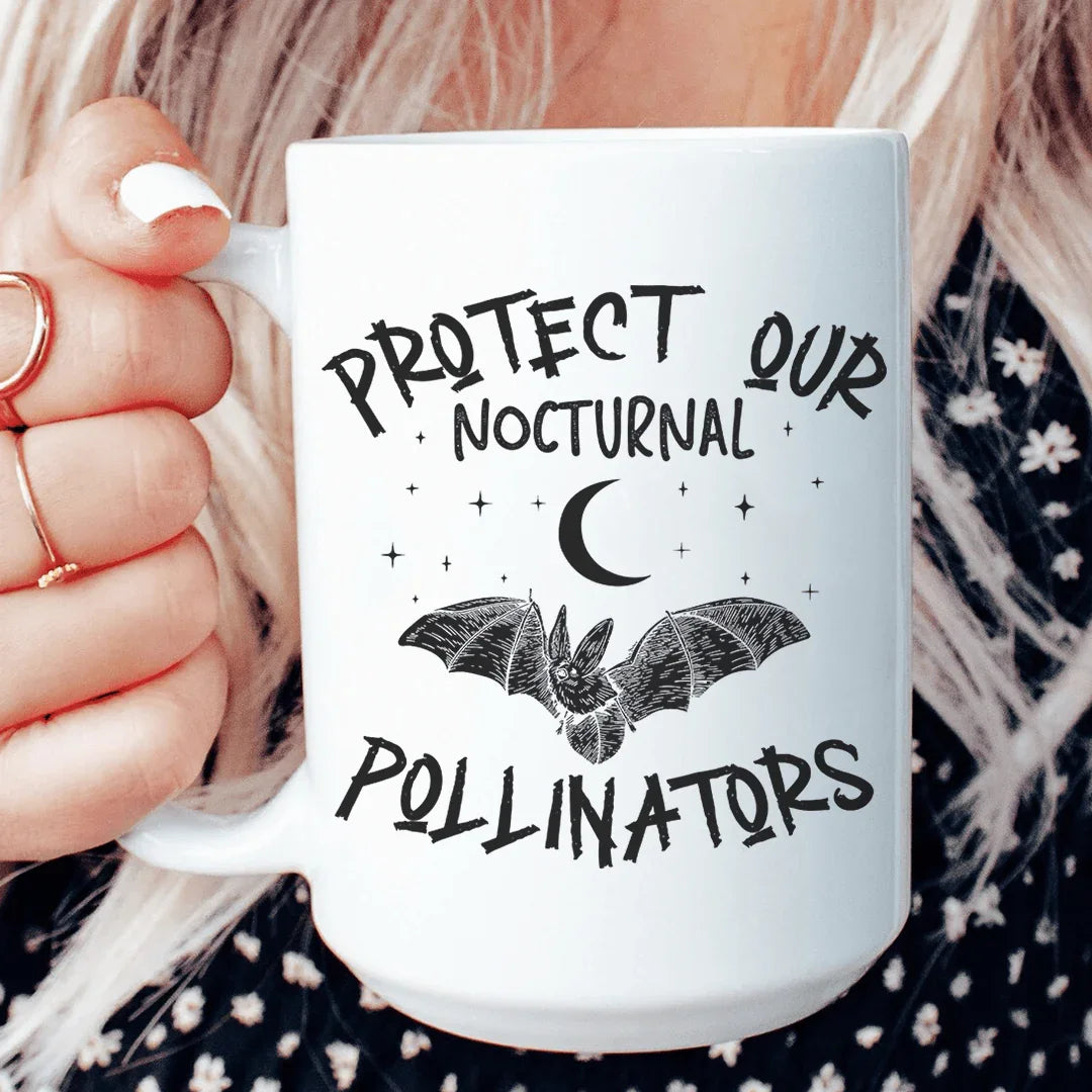 Protect Our Nocturnal Pollinators Ceramic Mug 15 oz