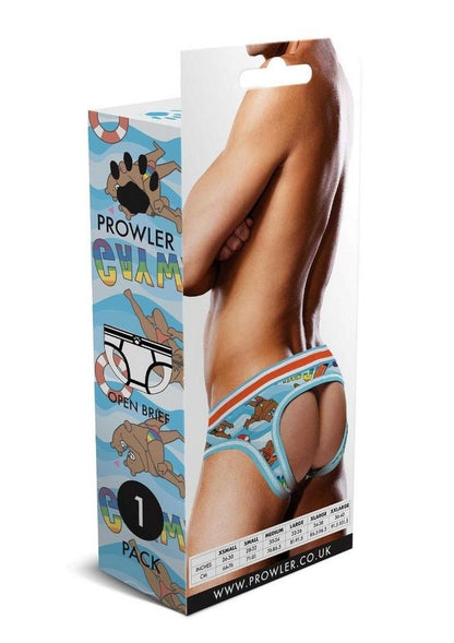 Prowler Gaywatch Bears Men’s Open Brief Underwear Blue Orange