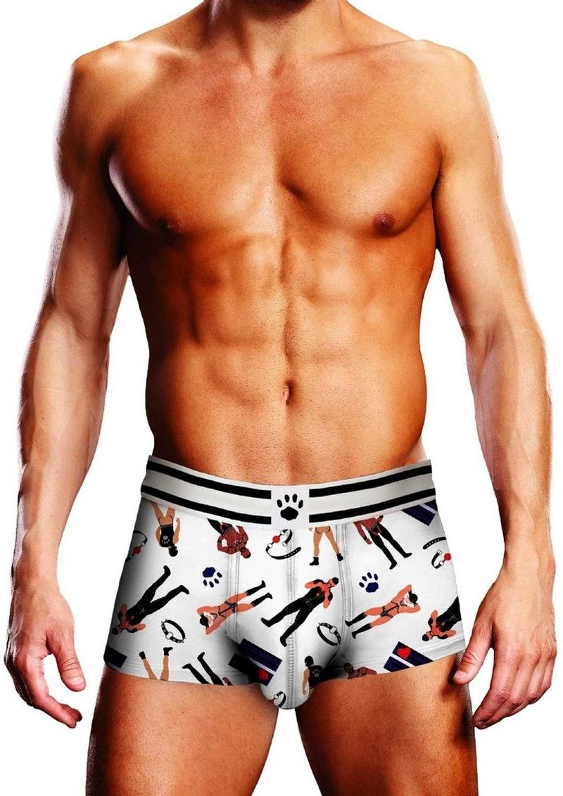 Prowler Leather Pride Men’s Trunk Underwear White Black
