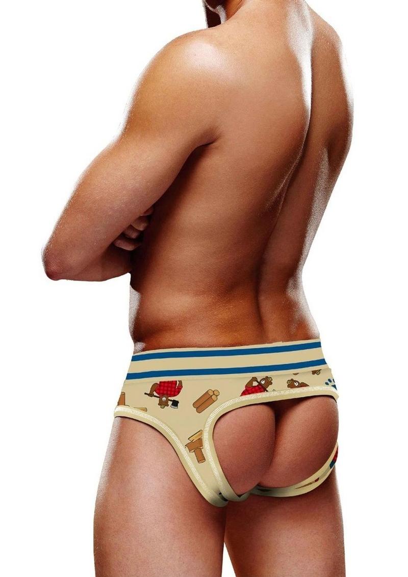 Prowler Lumberbear Men’s Open Brief Underwear Brown Blue