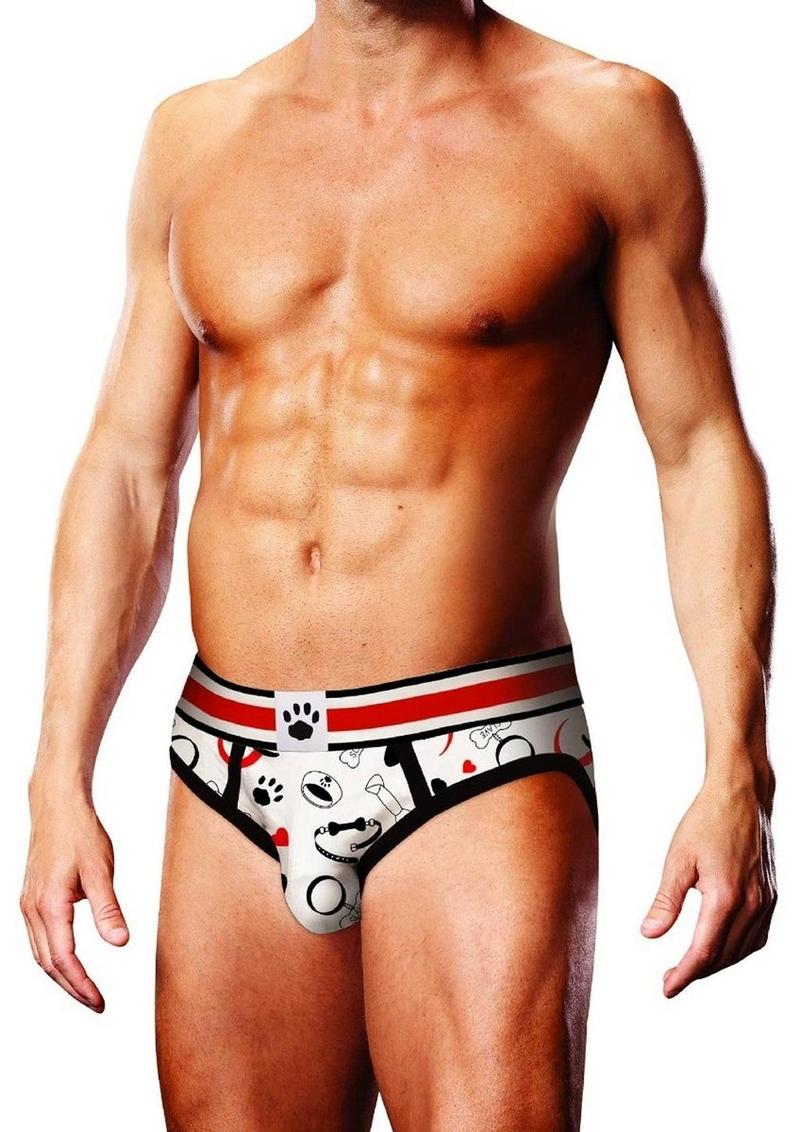Prowler Puppie Print Men’s Brief Underwear White Black Red