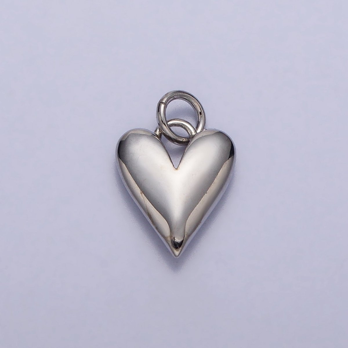 Puffed Heart Minimalist Valentine Add-On Charm in Gold &amp; Silver | AC-305 AC-306