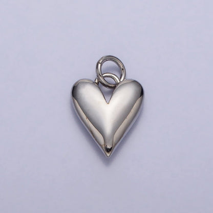 Puffed Heart Minimalist Valentine Add-On Charm in Gold &amp; Silver | AC-305 AC-306