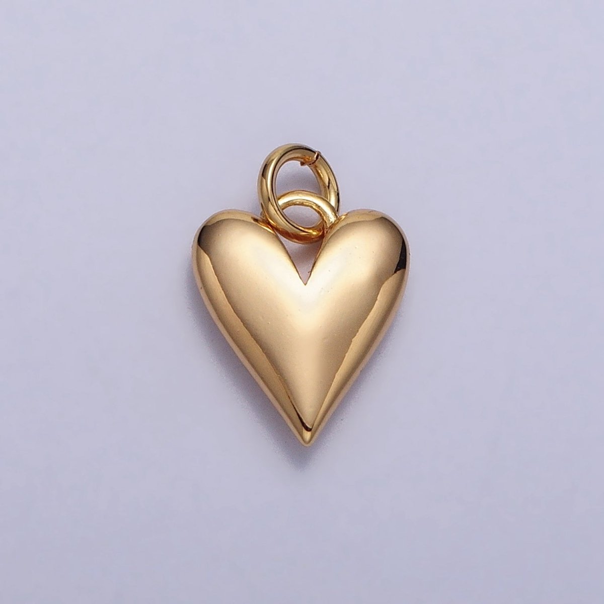 Puffed Heart Minimalist Valentine Add-On Charm in Gold &amp; Silver | AC-305 AC-306