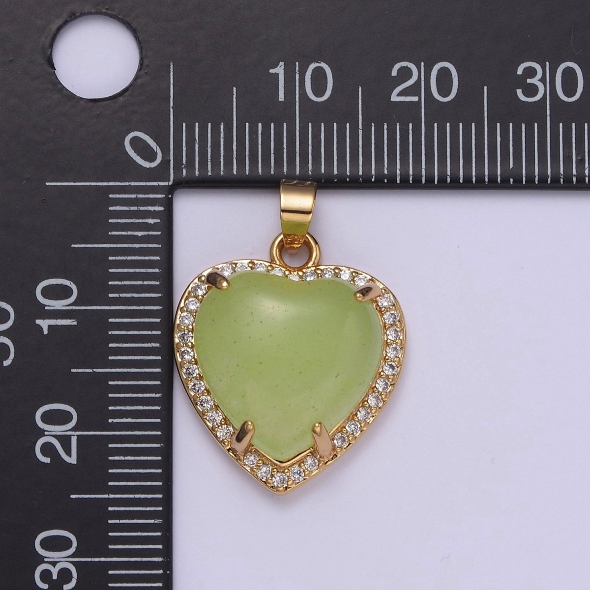 Puffy Heart Light Green Oval Lucky jade pendant Drop Charm for Necklace W-647 W-648