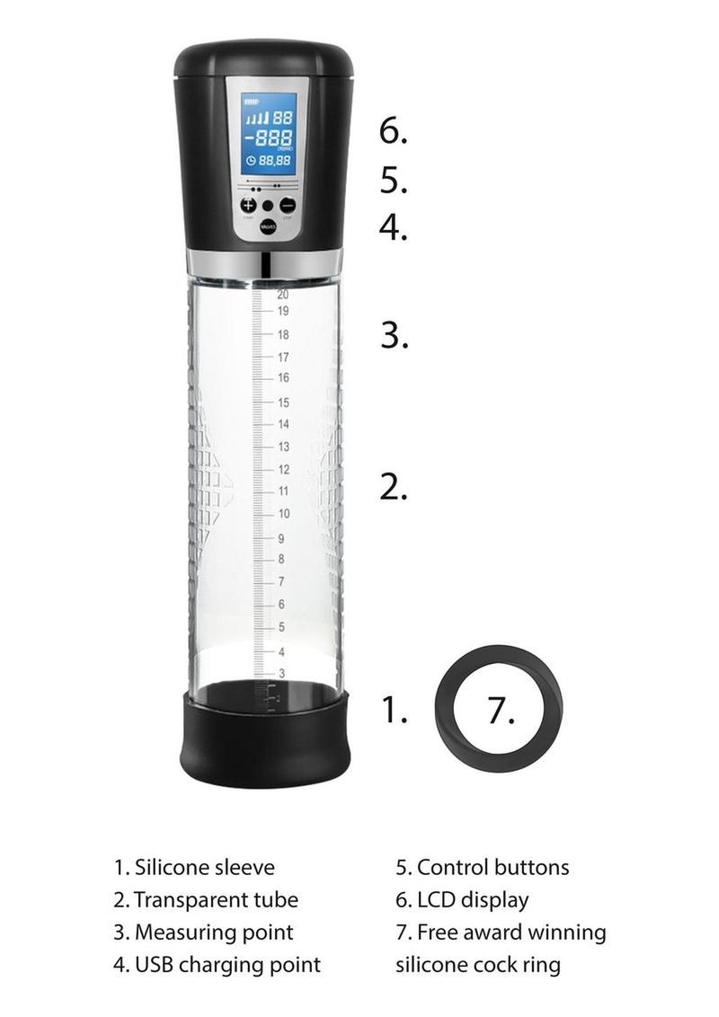 Pumped Premium Rechargeable Automatic LCD Penis Pump