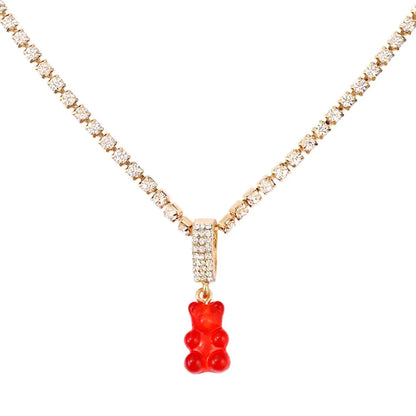 Punk Gummy Bear Crystal Choker - Colorful Metal Multi-layer Necklace