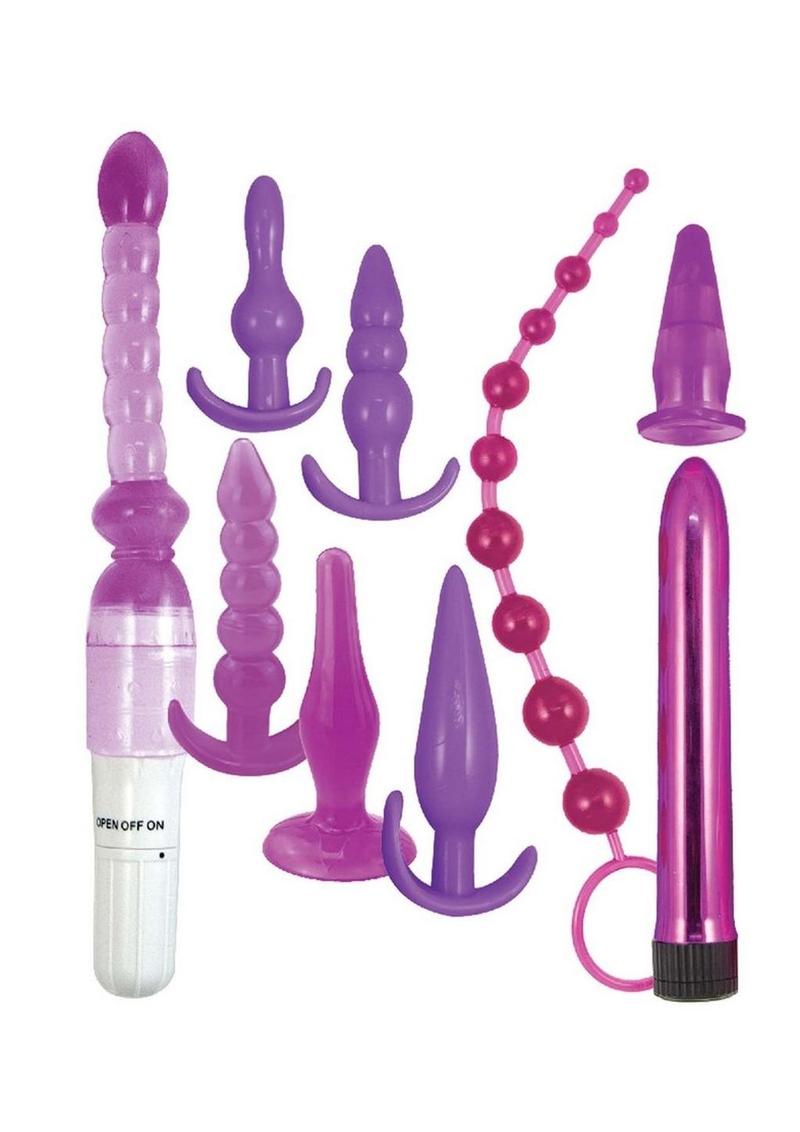 Purple Elite Anal Play Kit With Vibrator and Love Baton
