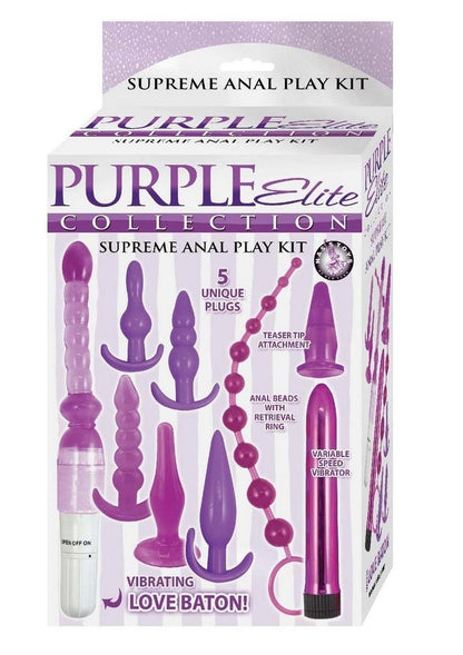 Purple Elite Anal Play Kit With Vibrator and Love Baton