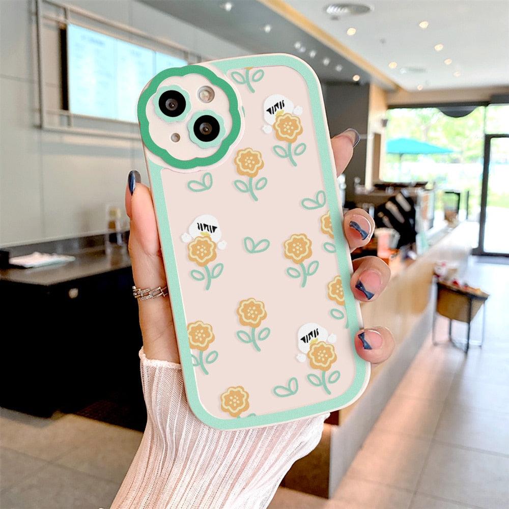 Purple Flower Phone Case For iPhone 11 Case iPhone 13 14 Pro Max iPhone 12 Phone Case iPhone11 iPhone14 Soft Back Cover Cute Pattern Soft iPhone Fashion Comfortable Grip Design &amp; Aesthetic Floral Pattern iphone Case