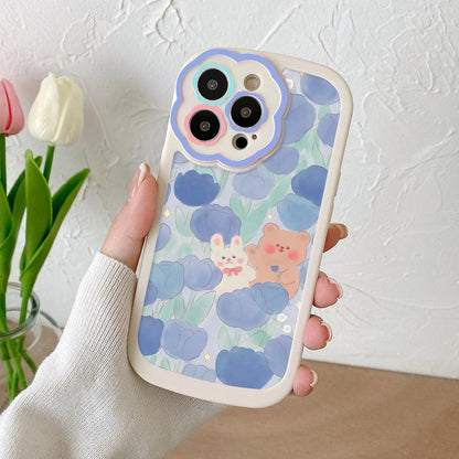 Purple Flower Phone Case For iPhone 11 Case iPhone 13 14 Pro Max iPhone 12 Phone Case iPhone11 iPhone14 Soft Back Cover Cute Pattern Soft iPhone Fashion Comfortable Grip Design &amp; Aesthetic Floral Pattern iphone Case