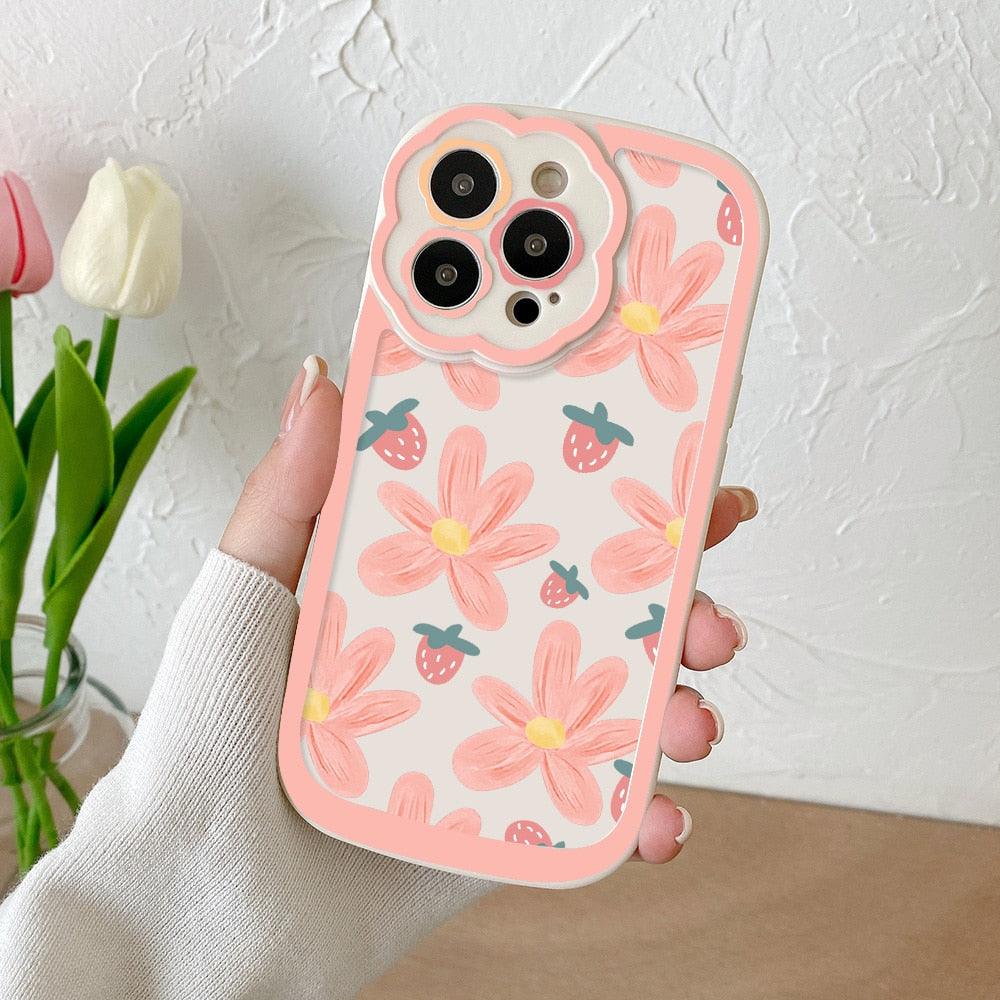 Purple Flower Phone Case For iPhone 11 Case iPhone 13 14 Pro Max iPhone 12 Phone Case iPhone11 iPhone14 Soft Back Cover Cute Pattern Soft iPhone Fashion Comfortable Grip Design &amp; Aesthetic Floral Pattern iphone Case