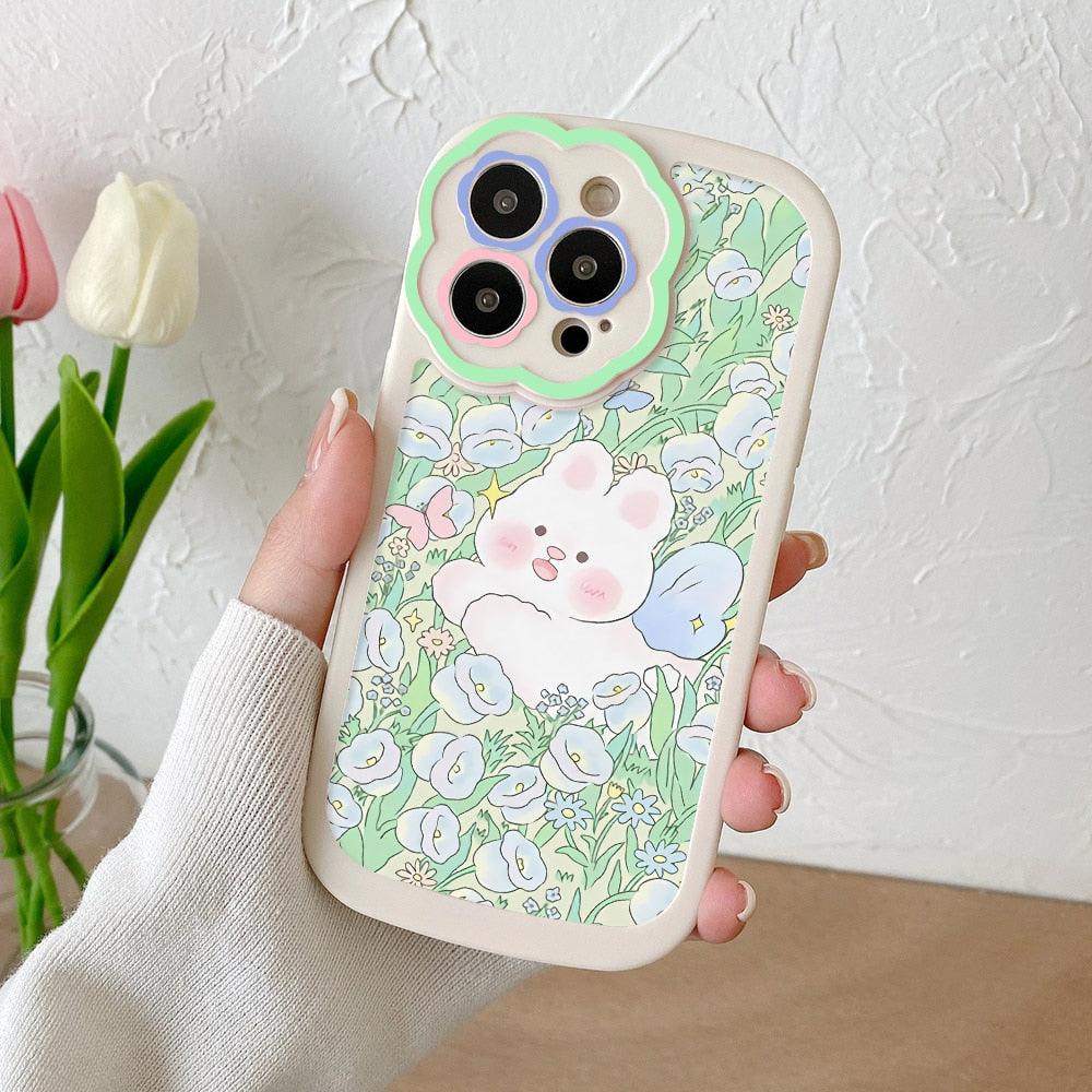 Purple Flower Phone Case For iPhone 11 Case iPhone 13 14 Pro Max iPhone 12 Phone Case iPhone11 iPhone14 Soft Back Cover Cute Pattern Soft iPhone Fashion Comfortable Grip Design &amp; Aesthetic Floral Pattern iphone Case