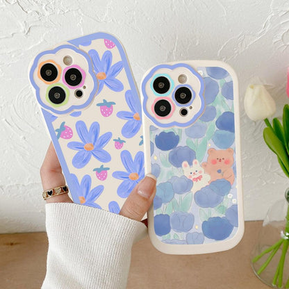 Purple Flower Phone Case For iPhone 11 Case iPhone 13 14 Pro Max iPhone 12 Phone Case iPhone11 iPhone14 Soft Back Cover Cute Pattern Soft iPhone Fashion Comfortable Grip Design &amp; Aesthetic Floral Pattern iphone Case