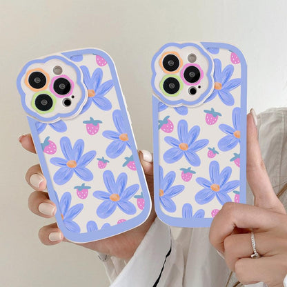 Purple Flower Phone Case For iPhone 11 Case iPhone 13 14 Pro Max iPhone 12 Phone Case iPhone11 iPhone14 Soft Back Cover Cute Pattern Soft iPhone Fashion Comfortable Grip Design &amp; Aesthetic Floral Pattern iphone Case