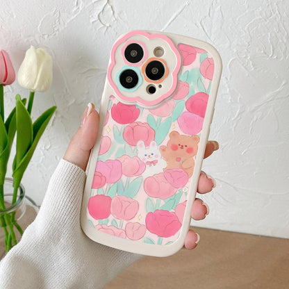 Purple Flower Phone Case For iPhone 11 Case iPhone 13 14 Pro Max iPhone 12 Phone Case iPhone11 iPhone14 Soft Back Cover Cute Pattern Soft iPhone Fashion Comfortable Grip Design &amp; Aesthetic Floral Pattern iphone Case