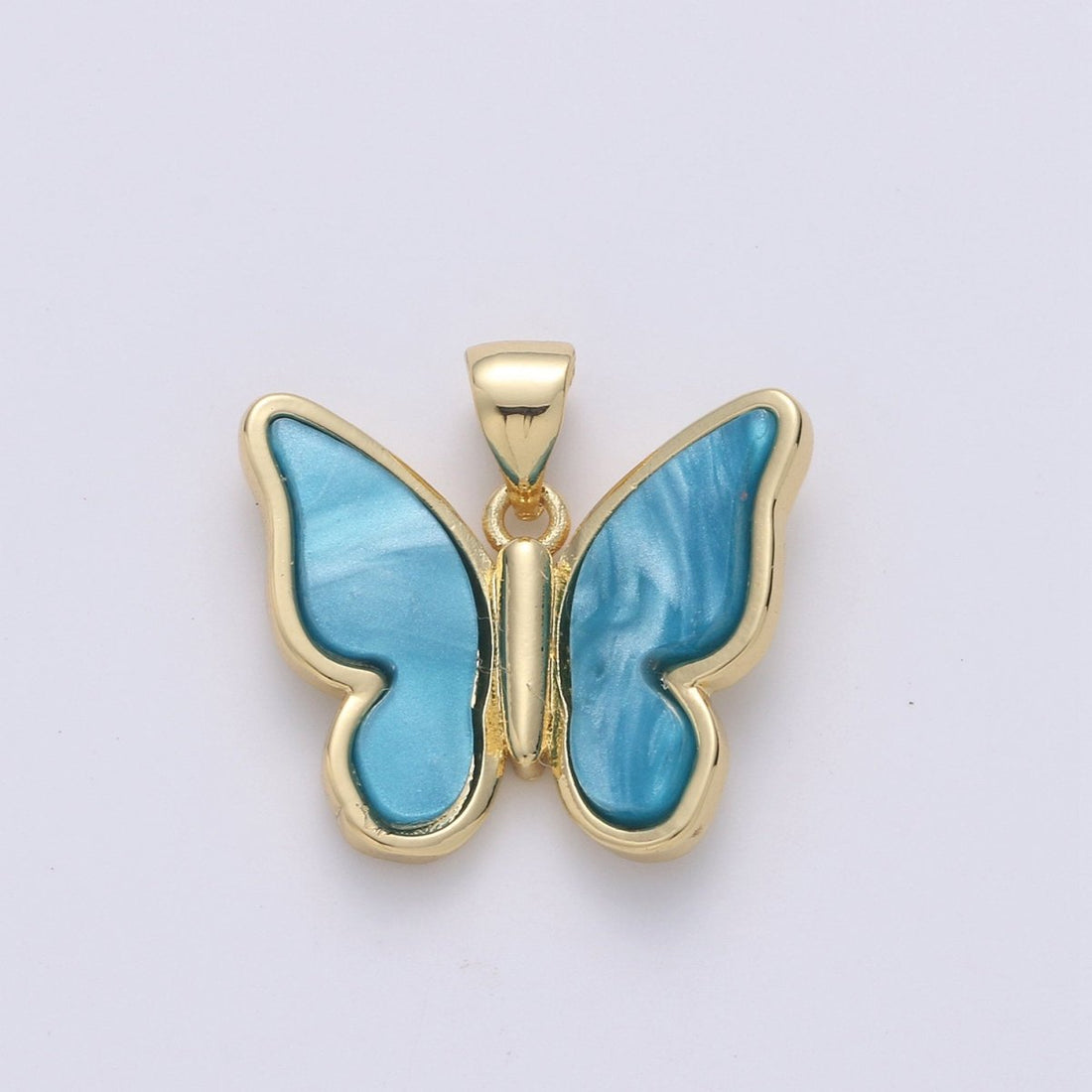 Purple Mariposa Butterfly Charm Pearl Butterfly Charm Acrylic Pendant for Necklace Earring Bracelet Component Real Gold Plated Tarnish Free