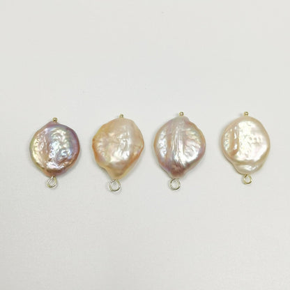 Purple Pink Peach Freshwater Pearl Charm P-1779