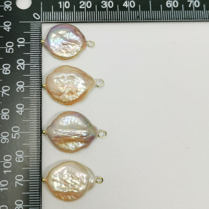 Purple Pink Peach Freshwater Pearl Charm P-1779