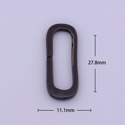 Push in Gate Lock Oval Jewelry Clasp Charm Holder Black Push Gate Clasp, Spring Gate Clasp WHOLESALE Supply L-550