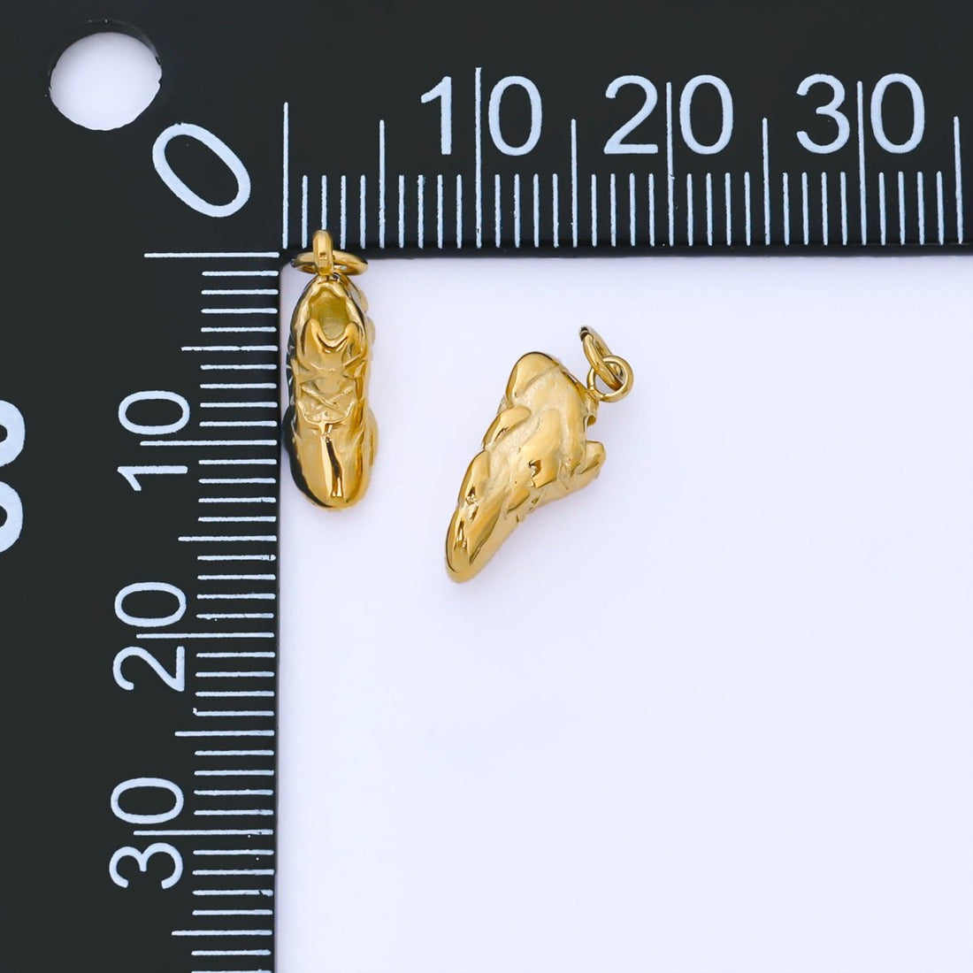 PVD Gold Stainless Steel 14.4mm Shoe Sneakers 3D Multidimensional Mini Charm | J545