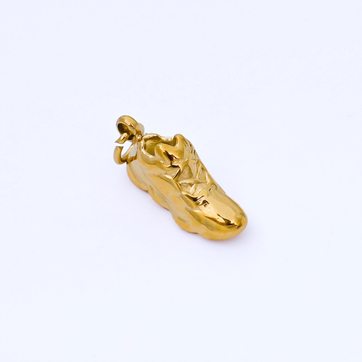 PVD Gold Stainless Steel 14.4mm Shoe Sneakers 3D Multidimensional Mini Charm | J545