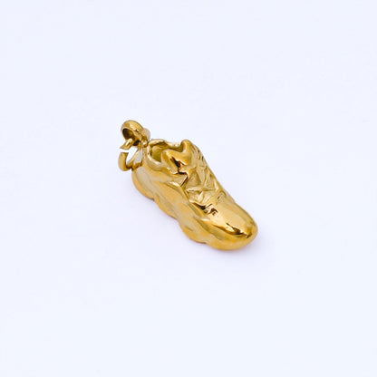 PVD Gold Stainless Steel 14.4mm Shoe Sneakers 3D Multidimensional Mini Charm | J545