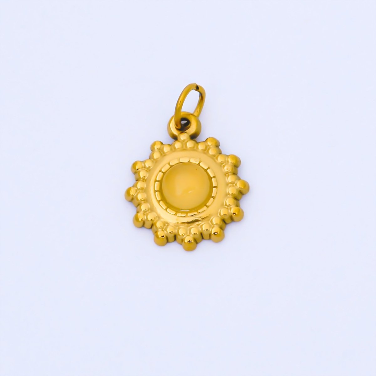 Gold PVD Stainless Steel 15mm Celestial Sun Charm | J589
