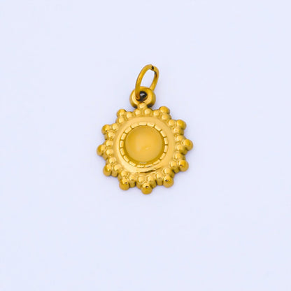 Gold PVD Stainless Steel 15mm Celestial Sun Charm | J589