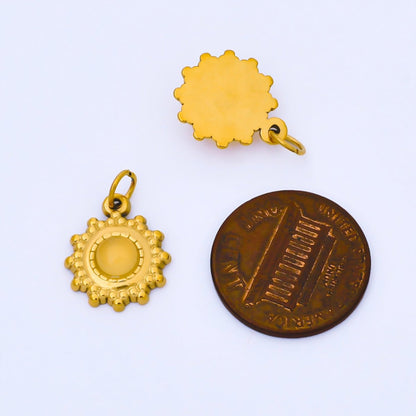 Gold PVD Stainless Steel 15mm Celestial Sun Charm | J589