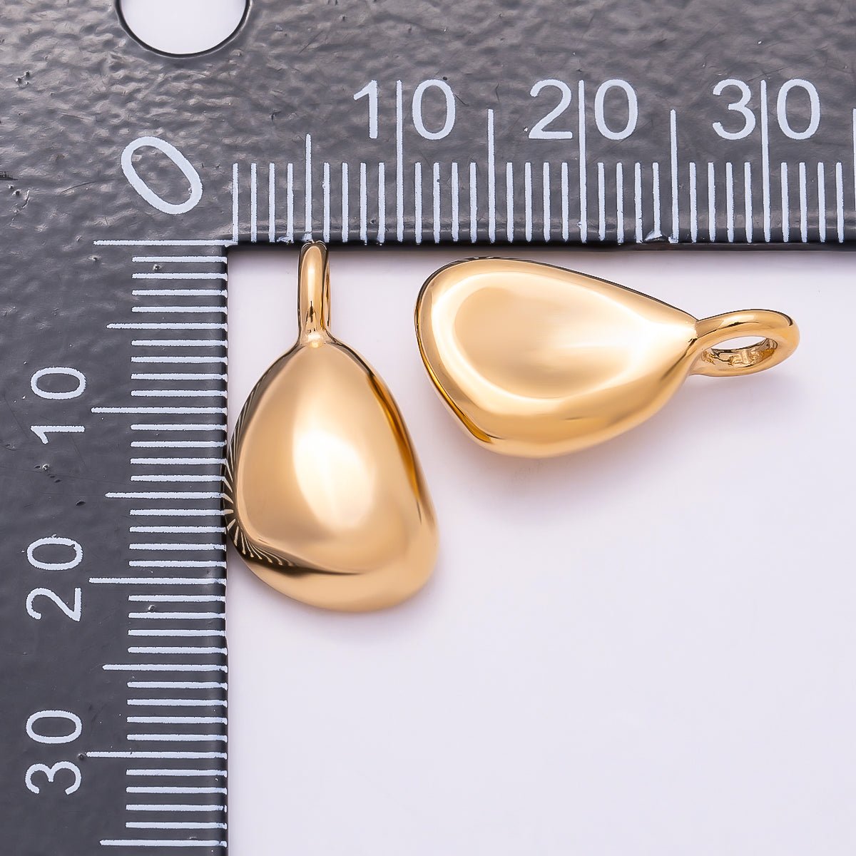PVD Gold Stainless Steel 21mm Molten Geometric Pendant | Charms-01020