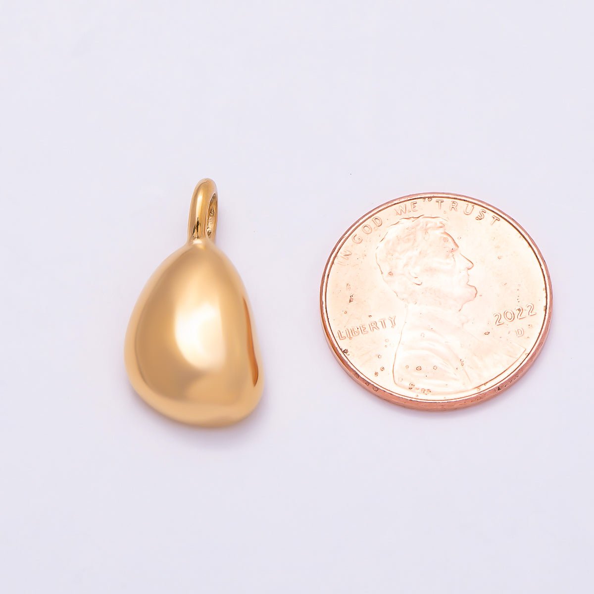 PVD Gold Stainless Steel 21mm Molten Geometric Pendant | Charms-01020