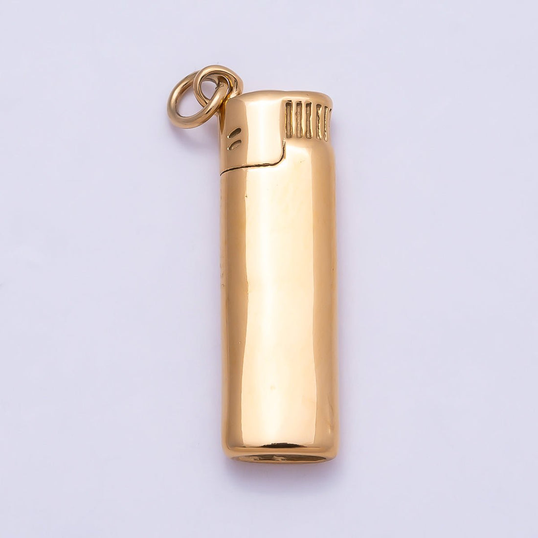 PVD Gold Stainless Steel 23mm Cigarette Lighter 3D Multidimensional Charm | Charms-01016