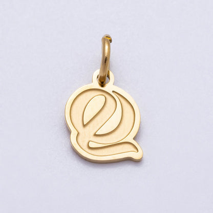 PVD Stainless Steel 10mm Cursive Chubby Old English Alphabet Initial Letter Charm | Charms-00720 ~ Charms-00745