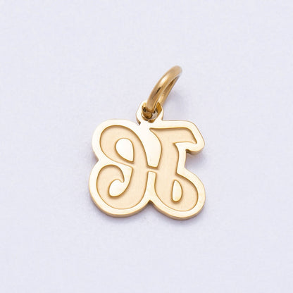 PVD Stainless Steel 10mm Cursive Chubby Old English Alphabet Initial Letter Charm | Charms-00720 ~ Charms-00745