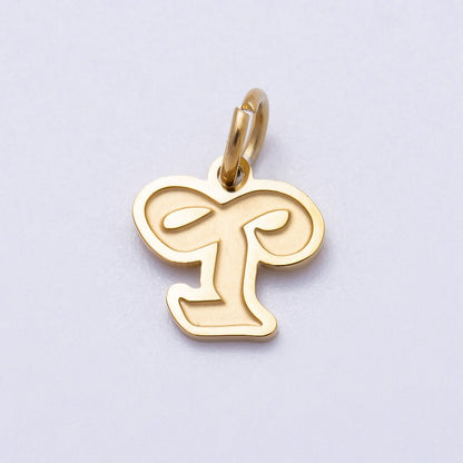 PVD Stainless Steel 10mm Cursive Chubby Old English Alphabet Initial Letter Charm | Charms-00720 ~ Charms-00745