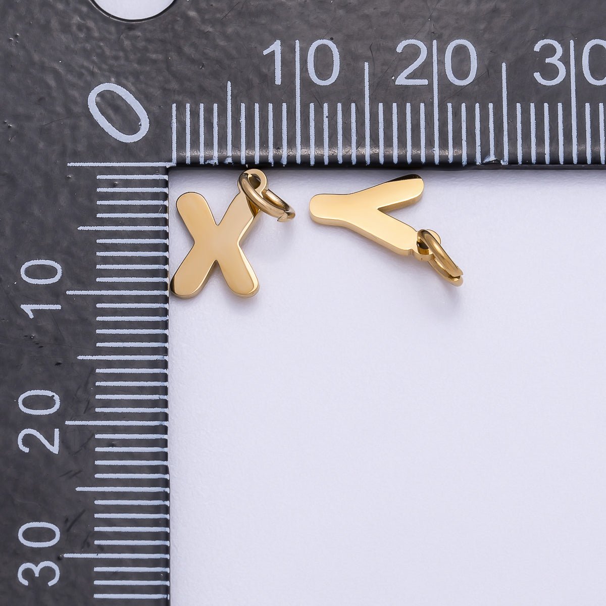 PVD Stainless Steel 10mm Plain Alphabet Letter Mini Charm A-Z | Charms-00667 ~ Charms-00692