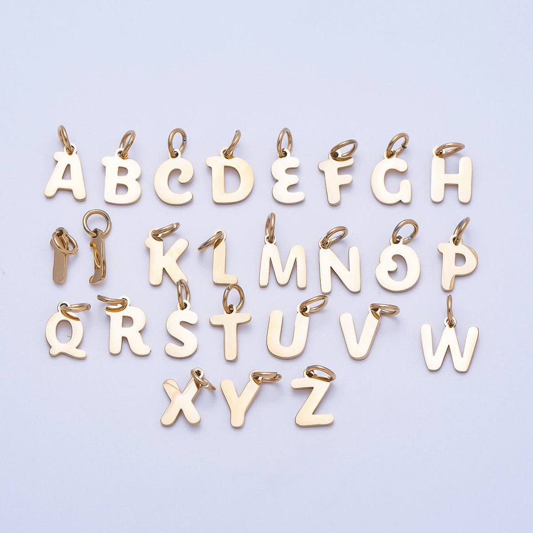 PVD Stainless Steel 10mm Plain Alphabet Letter Mini Charm A-Z | Charms-00667 ~ Charms-00692