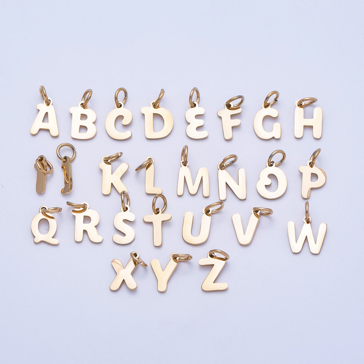 PVD Stainless Steel 10mm Plain Alphabet Letter Mini Charm A-Z | Charms-00667 ~ Charms-00692