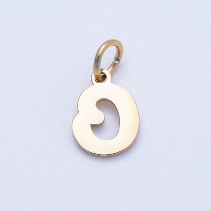 PVD Stainless Steel 10mm Plain Alphabet Letter Mini Charm A-Z | Charms-00667 ~ Charms-00692